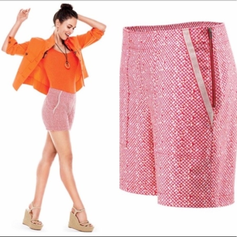 CAbi Red Orange White Picnic Shorts style 5121